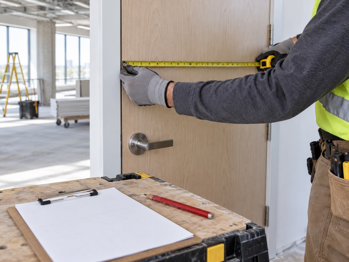 Measuring a wood door for a protection order